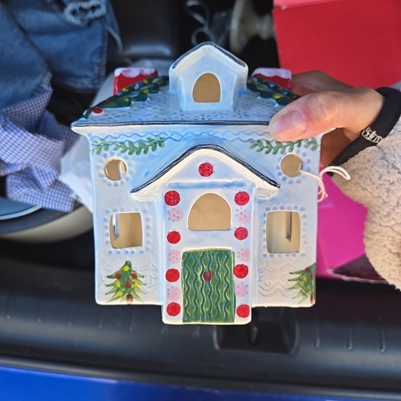 Anthropologie Other - Anthropologie Nathalie Lete Festive Ceramic House Candle Holder